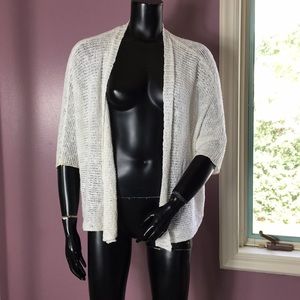 Eileen Fisher Cream Open-Front Cardigan